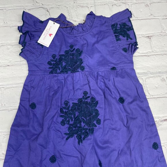 NEW Pink Chicken 12-18 mo Jennifer Jumper Royal Purple Embroidery Flutter Sleeve - Picture 2 of 6